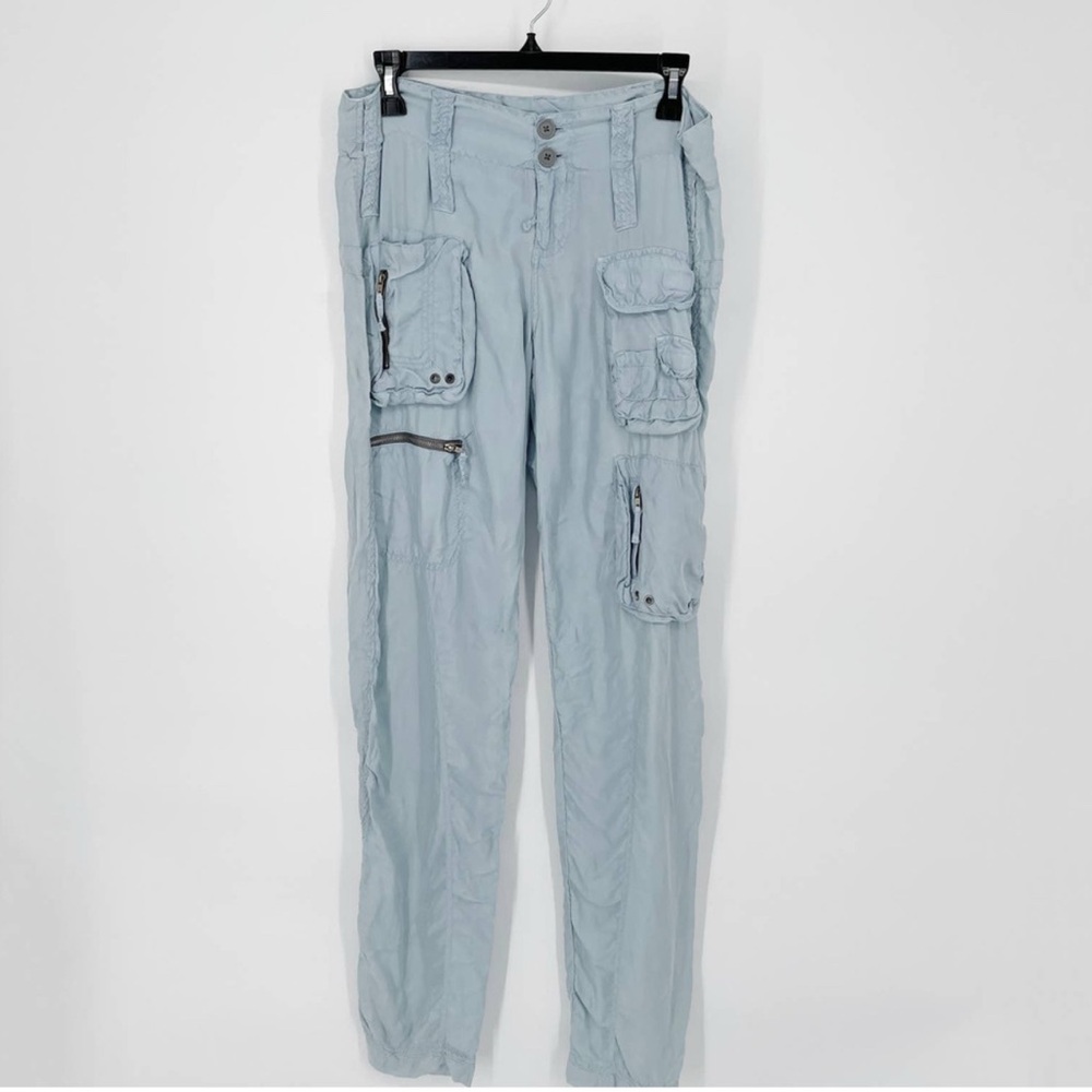 Pete and Greta by Johnny Was Silky Lt Blue Curga Poplin Cargo